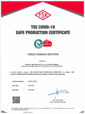 TSE COVİD-19 Güvenli Üretim Belgesi