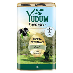 Yudum Egemden - Yudum Egemden Riviera Zeytinyağı 3 lt Teneke 1 Koli (4 Adet)