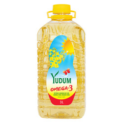 Yudum - Yudum Omega-3 Ayçiçek Yağı 3 lt Dar Ağız Pet 1 Koli (6 Adet)